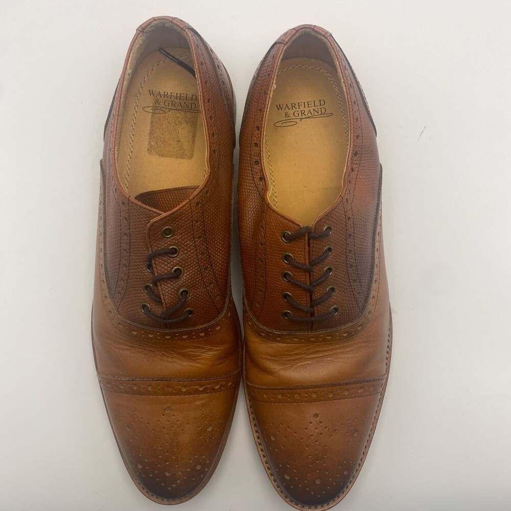 Warfield & Grand Cap Toe Derby Shoes Size 11.5 Brown Leather Oxfords (DS1011)